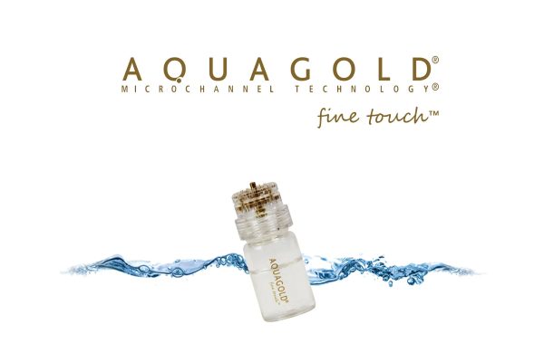 a small bottle with a cap on it Aquagold Fine Touch